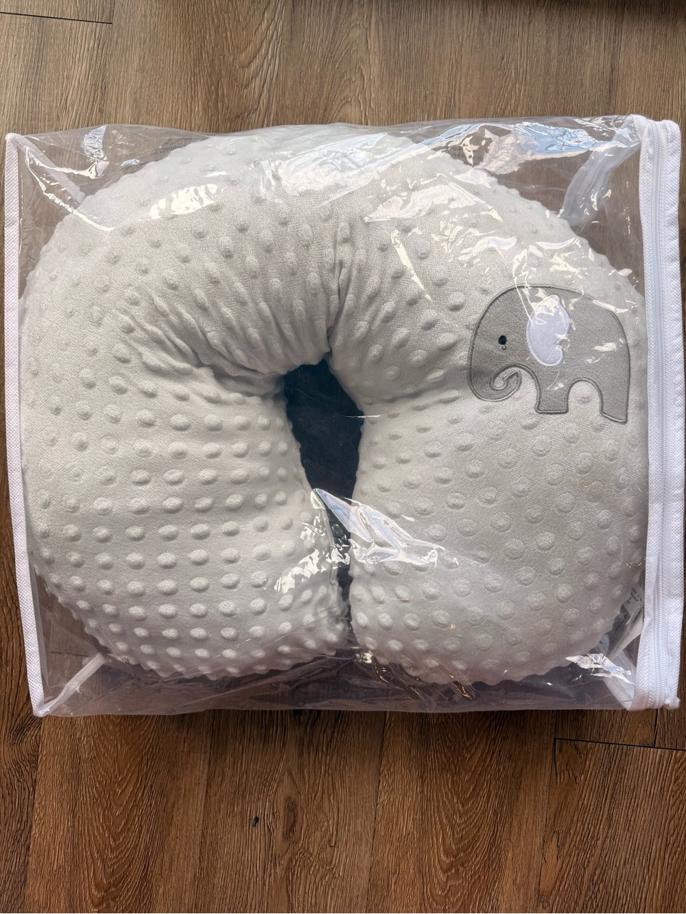 Neutral Gray Elephant Nursing Pillow